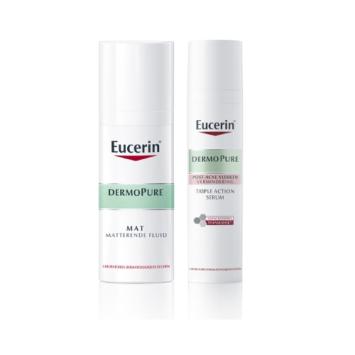 Eucerin DermoPure Matterende Fluïde 50ml en Triple Action Serum 40ml Routine Kit